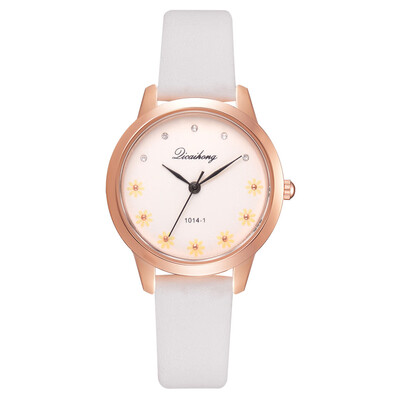 

Korean version of the popular fashion printing alloy quartz watch wish new college style PU fashion ladies watch