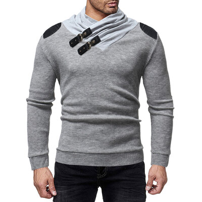 

Contrast Color Shawl Collar Sweater