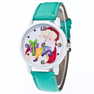 

Snowman Christmas Elderly Gift Unisex Watches Hot Design Leather Analog Quartz Watch Wristwatches Mens Watches Women Clock