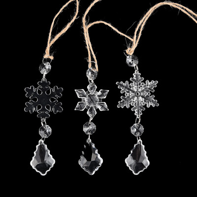

〖Follure〗Acrylic Snowflake Christmas Wedding Tree Hanging Decoration Decoration For DIY P