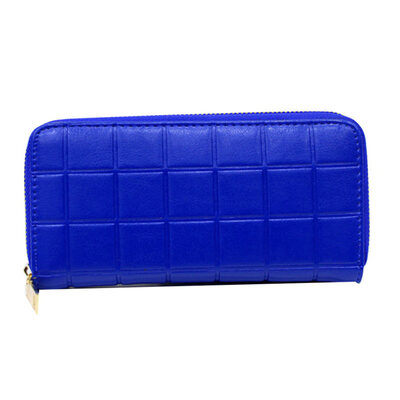 

Casual Women Solid Color Check Embossed Clutch Purse Phone Case Pocket Wallet