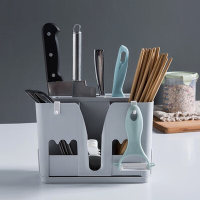 

Wall-Mounted Punch-Free Multi-Purpose Chopsticks Cage Drain Water-Proof Tableware Storage Rack