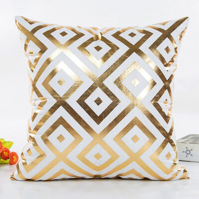 

New Gold Stamping Throw Pillow Covers Sofa Bedroom Car Office Cushion Case Decor