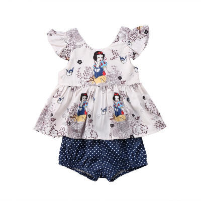 

Newborn Floral Baby Girls Tops Vest T shirtShorts Briefs Outfits Set Clothes