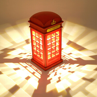 

〖Follure〗USB Rechargeable Retro Telephone Booth LED Desk Night Light Lamp Home Decor