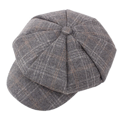 

6 Colors Men Retro Striped Newsboy Hat Beret Peaked Cap Visor Octagonal Caps Artistic Gatsby Cap