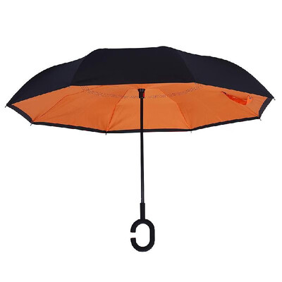 

Cshaped Handle Windproof Reverse Folding Umbrella Double Layer Man Women Sunny Rainy Car Inverted Umbrellas Double Layer Anti UV