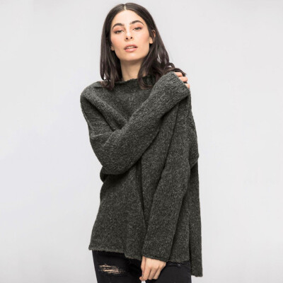 

〖Follure〗Fashion Winter Women Casual Solid Long Sleeve O-Neck Lazy Loose Pullover Sweater