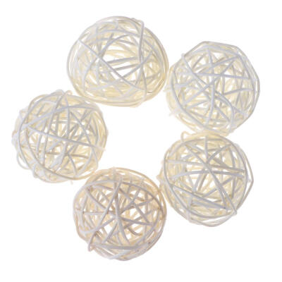 

5pcs DIY Cute Round Rattan Ball Wicker Ornament Wedding Party Decor Gifts