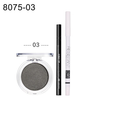 

Waterproof Sweat Proof Eyeshadow Powder Liquid Eyeliner Primer Set Eye Makeup