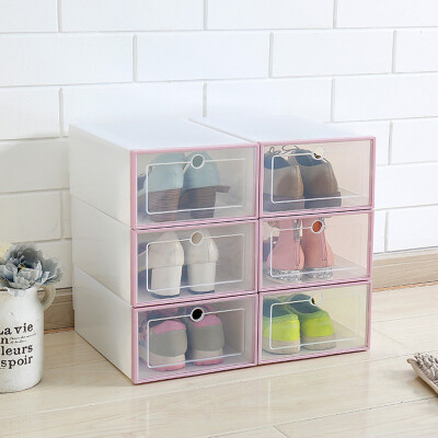 

Gobestart 3PCS Foldable Shoe Storage Boxes Shoe Organizer Transparent Plastic