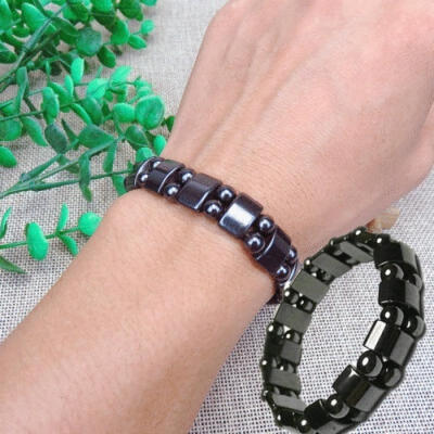 

Cool Magnetic Hematite Bracelet Pain Relief Energy Powerfull Elastic