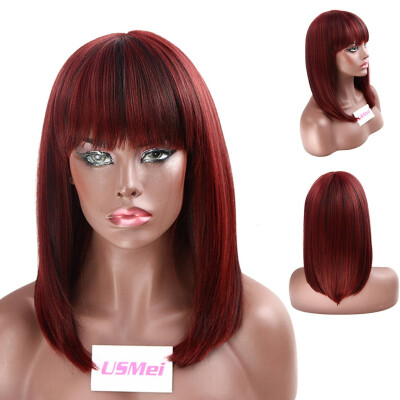 

Gobestart Mix Lubricious Bobo Wig Head Covers Inclined Bang To Buckle Inside Long Wig