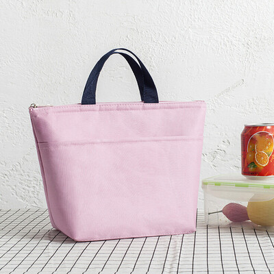 

Gobestart Solid Color Padded Portable Waterproof Lunch Bag Oxford Cloth Picnic Bag