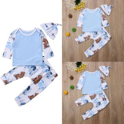 

3Pcs Toddler Kids Baby Girl Boy Long Sleeve TopsLong Pants Print Star Outfit Set