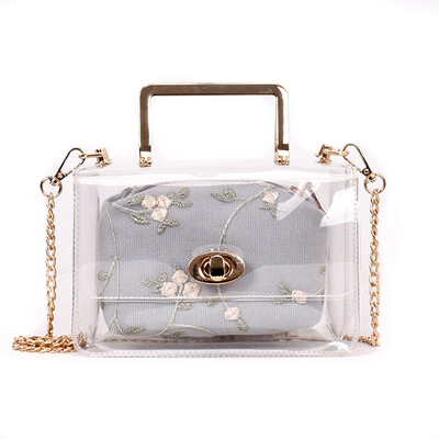 

2018 New Woman Handbags Transparent Messenger Bag Fashion Composite Bag Korean Version Women Shoulder Bag