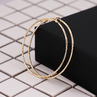 

50mm 60mm 70mm Simple Large Circle Round Big Hoop Earring for Women Fashion Jewelry Gold Color Exaggerated Great Aros Brincos