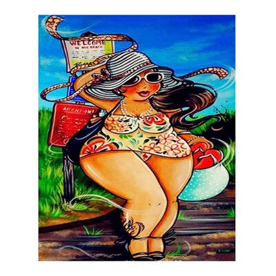 

Sexy Women Diamond Painting Full Round portrait New DIY Sticking Drill Cross Embroidery 5D FAT womenfolk Home Decoration