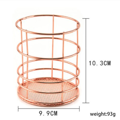 

Rose Gold Wrought Iron Storage Basket Metal Tray Vintage Desktop Storage Organization Fruit Storage Basket