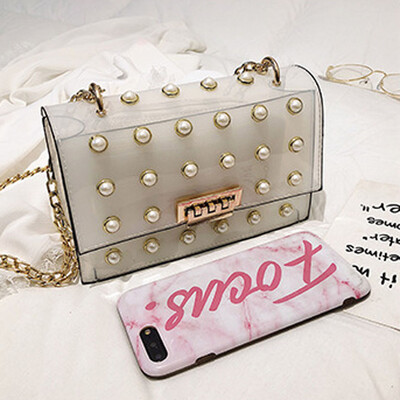

Tailored Women Girl Pearl Crossbody Bag Leather Cute Waterproof Candy Color Messenger Bag