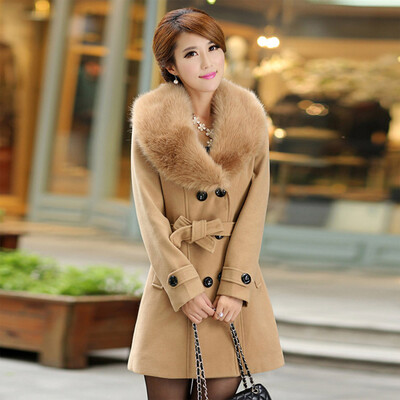 

Roseonmyhand Womens Winter Lapel Wool Coat Trench Jacket Long Sleeve Overcoat Outwear