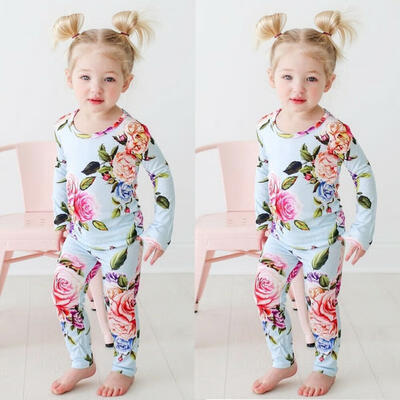 

Newborn Infant Baby Girls Cute Flower Long Sleeve T-shirt Top Long Pants Trousers Headband Outfit Set