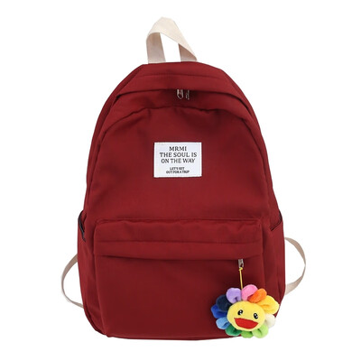 

Ins schoolbag female Korean version of high school campus 100 simple super cute sunflower pendant Mori maiden double shoulder bag