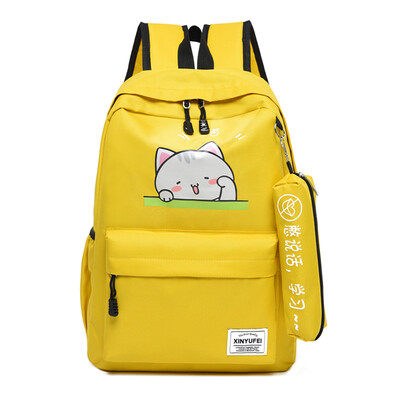

A Simple Backpack for Senlin Senior High School Students Korean Edition Japanese Canvas Ins Wind Junior High School GirlsShould