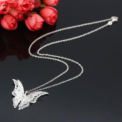 

Women\s Unique Fashion Rhinestone Cutout Butterfly Hair Clips Hairpin Necklace