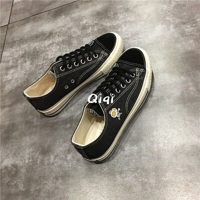 

Summer 2019 new small dirty orange canvas shoes female Joker board shoes female Korean ulzzang
