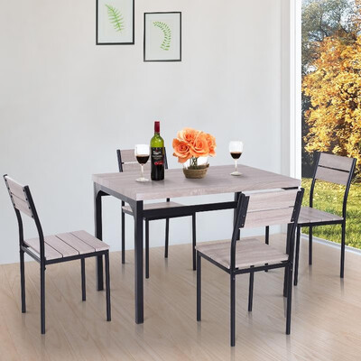 

5 Piece Rustic Wood Counter Height Dining Table&Chairs Set