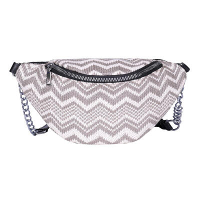 

Stripe Waist Fanny Pack Women Weave Summer Beach Shoulder Bag Phone Pouch