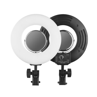 

MS-20L 8 Inch 5500K LED Ring Video Light Dimmable Fill Light with Mikeup Mirror 24W 2500 Lumens for Photographic Lighting Live Vid