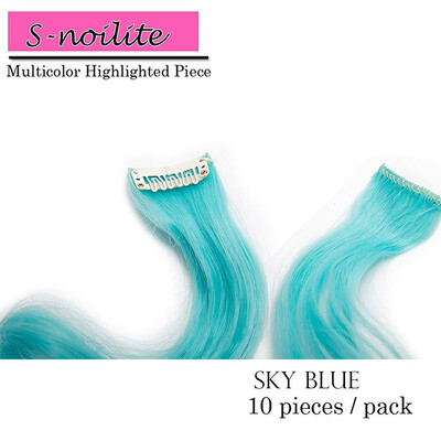 

Colored Party Highlights Straight Hair Clip Extensions Heat-Resistant Synthetic Hair Extensions in Multiple Colors