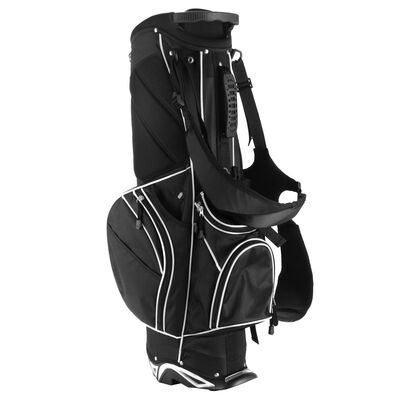 

Golf Stand Cart Bag w 6 Way Divider Carry Pockets-Black