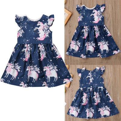 

1-6 Years Toddler Baby Girls Floral Outfits Set Clothes Summer Dress Costume Kid