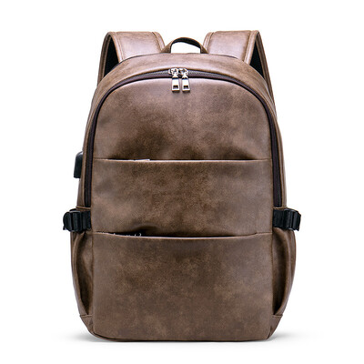

Backpack male 2018 new fashion trend soft leather waterproof leisure travel bag high-end mens backpack