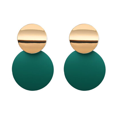 

Fashion Round Earrings for Women Spray Geometric Metal Statement Brincos Big Leaf Flower Earrings Fashion Party Jewelry Gift