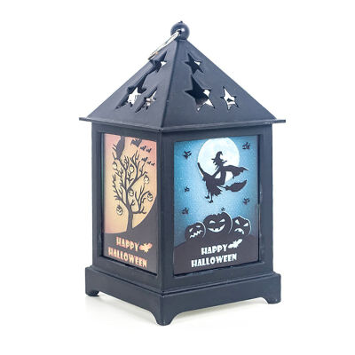 

Decorative Flameless Halloween LED Candle Lights With Colorful Paintings Battery Operated For Halloween Celebration Parties