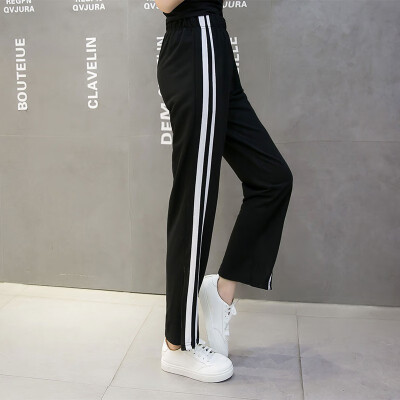 

New Women White Striped Harem Pants Women Black Casual High Waist Pants for Women Wide Leg Pants Plus Size W13