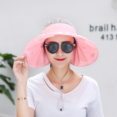 

Hat Female Summer Sun Cap Korean version sunshade cap UV-proof foldable outdoor sunscreen big beach cap