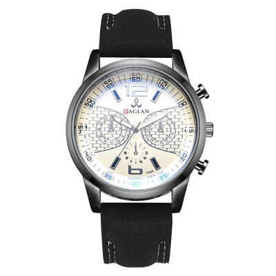 

Creative Dial Business Analog Quartz Watches Men Leather Strap Wristwatch