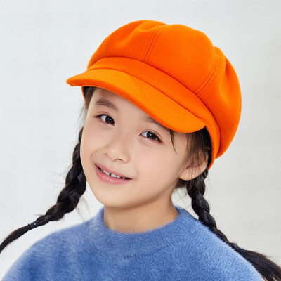 

Autumn And Winter Warm Parent Child Beret Painter Cap Fashion Girls Wool Cap