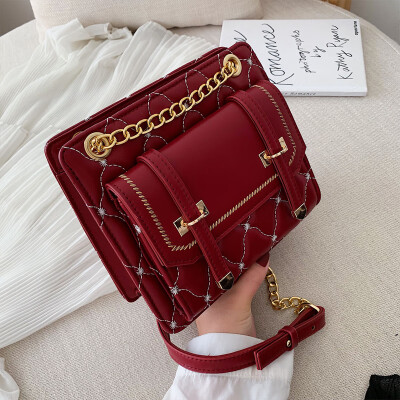 

Small bag woman new 2019 popular chain bag woman oblique satchel foreign gas one shoulder bag small square bag