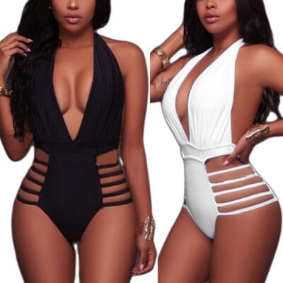 

Women Lace-up Backless Swimsuit Beachwear Swimwear Push-Up Monokini Bikini Bathing