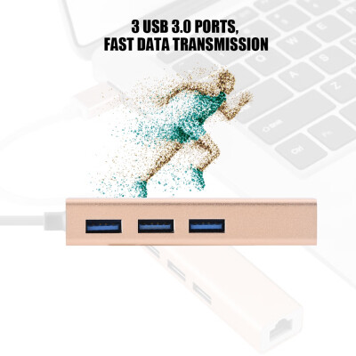 

Greensen 3 Ports USB 30 HUB USB to RJ45 Ethernet Lan Adapter for PC Laptop Gold Ethernet AdapterUSB HUB