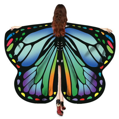 

Nomeni Women Butterfly Wings Shawl Scarves Ladies Nymph Pixie Poncho Costume Accessory