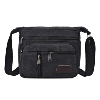 

Fashion Solid Color Shoulder Messenger Pack Canvas Men Large Crossbody Bags