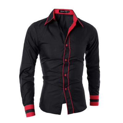 

New Fashion Personality Men\s Slim Casual Long-Sleeved Shirt
