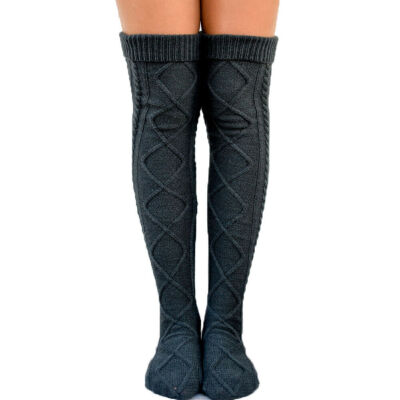 

Womens Lace Trim Thigh High OVER the KNEE Socks Long Cotton Knit Warm Stockings